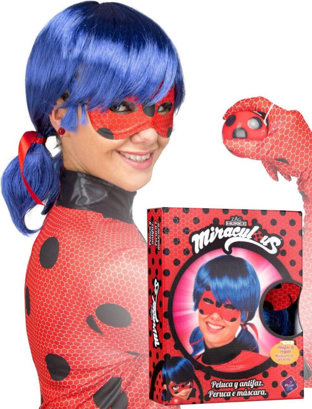 Adult Ladybug™ parykk og maskesett.Size-One size