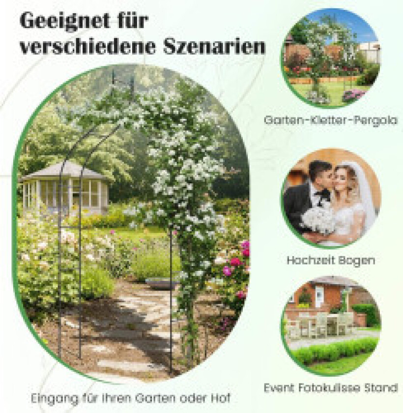 Rosebue metall hagebue i gotisk stil buegang rose espalier 125 x 39 x 287 cm