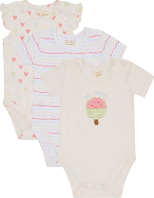 Bella 3-pakning Baby Body White | Hvit | 68 cm