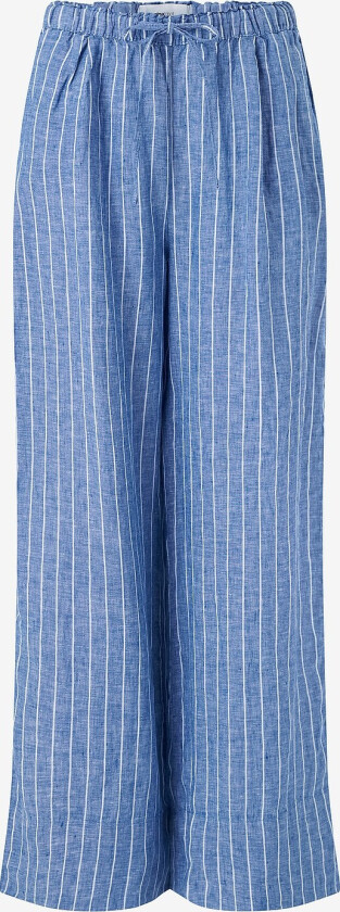 Linbukser Wide Linen Trousers - Blå