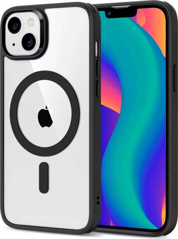 iPhone 14 / 13 Classic Hybrid Deksel - MagSafe Kompatibel - Gjennomsiktig / Svart