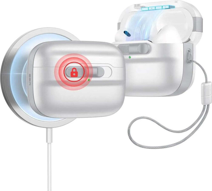 AirPods Pro (1. & 2. Gen.) HaloLock Pulse Deksel - MagSafe Kompatibel - Hvit