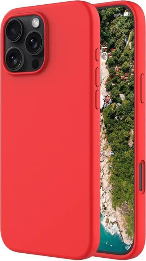 Liquid silikon deksel Apple iPhone 16 Pro Max - China Red