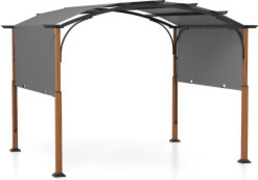 3,6 x 3 m pergola med uttrekkbart tak Vanntett stabil vintertett lysthus grå