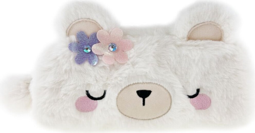 Pencil Case - Fluffy Teddy Bear White (8-804723)