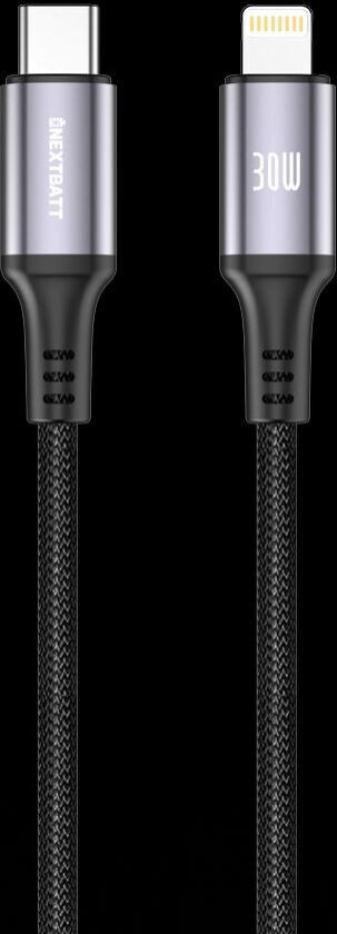 USB-C til Lightning kabel 30W, 3A, 1m - Svart