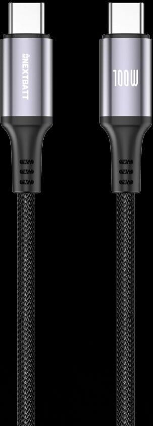 USB-C til USB-C kabel 100W, 5A, 1m - Svart