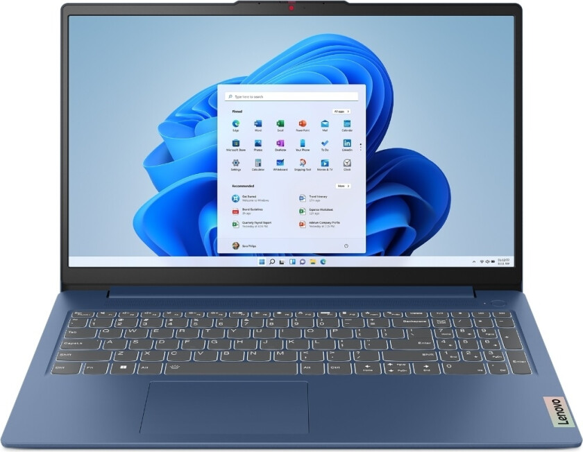 IdeaPad Slim 3 15ABR8 (R5/8/256 GB) 15,6" bærbar PC, Abyss Blue