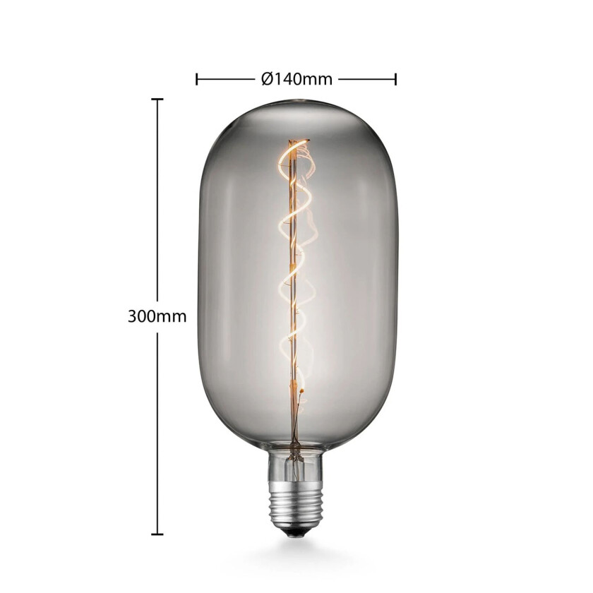 LED-pære E27 T140 4 W 1 800 K dimbar røyk
