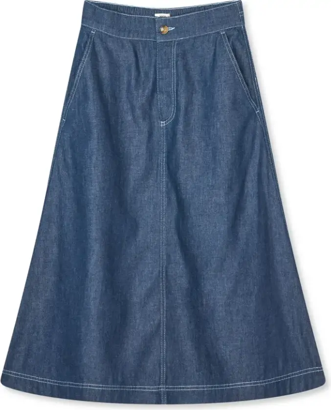 Dame, Skjørt, Blå, 3XL