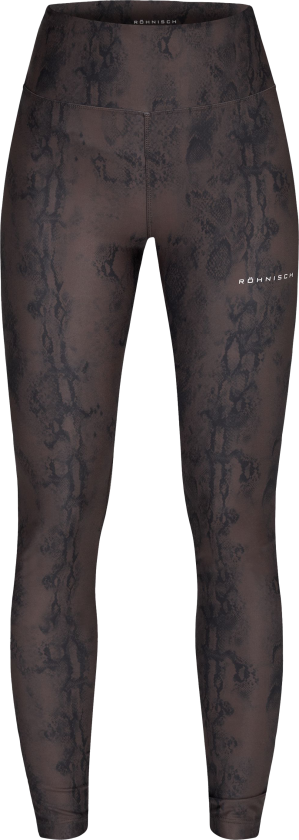 Women's Printed High Waist Tights S, Brown Snake