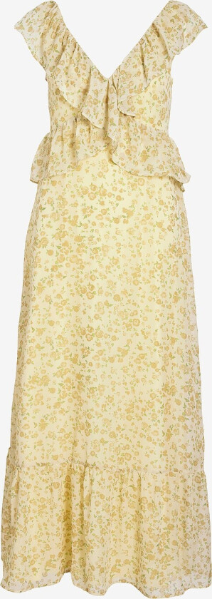 Maxikjole viMone S/L Maxi Flounce Dress - Gul