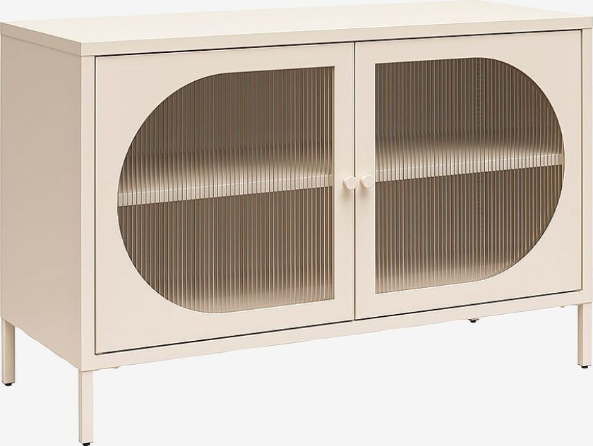 Skap Bredt med 2 glassdører i metall Luna, Brun