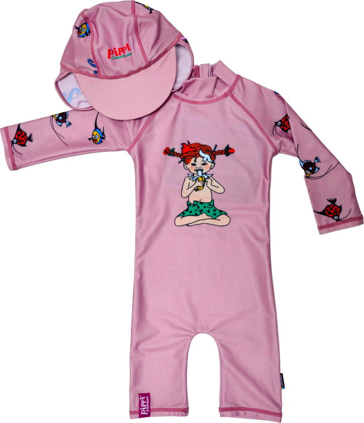 Pippi UV-Sett 2 Deler, Rosa, 86-92 - UV Klær - Elastan,Polyester