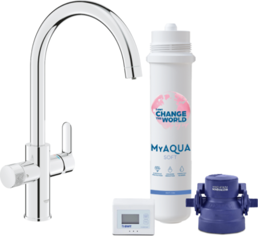 Pure Home 3-i-1 kjøkkenarmatur, krom