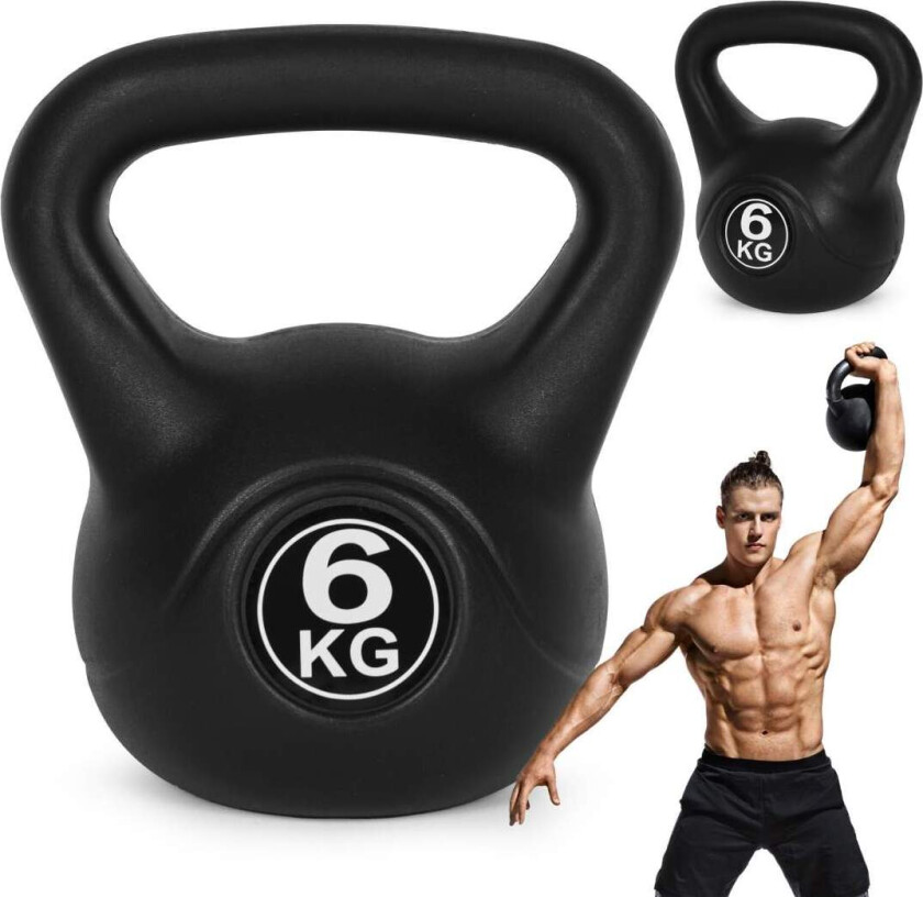 Kettlebell 6 kg for trening, manual, vektball, fitnessbelastning, ModernHome
