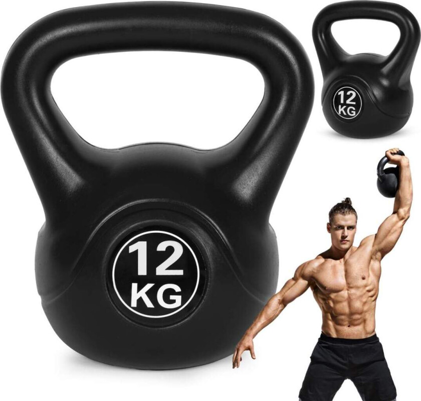 Bilde av Kettlebell 12 kg for trening, manual, vektball, fitnessbelastning, ModernHome