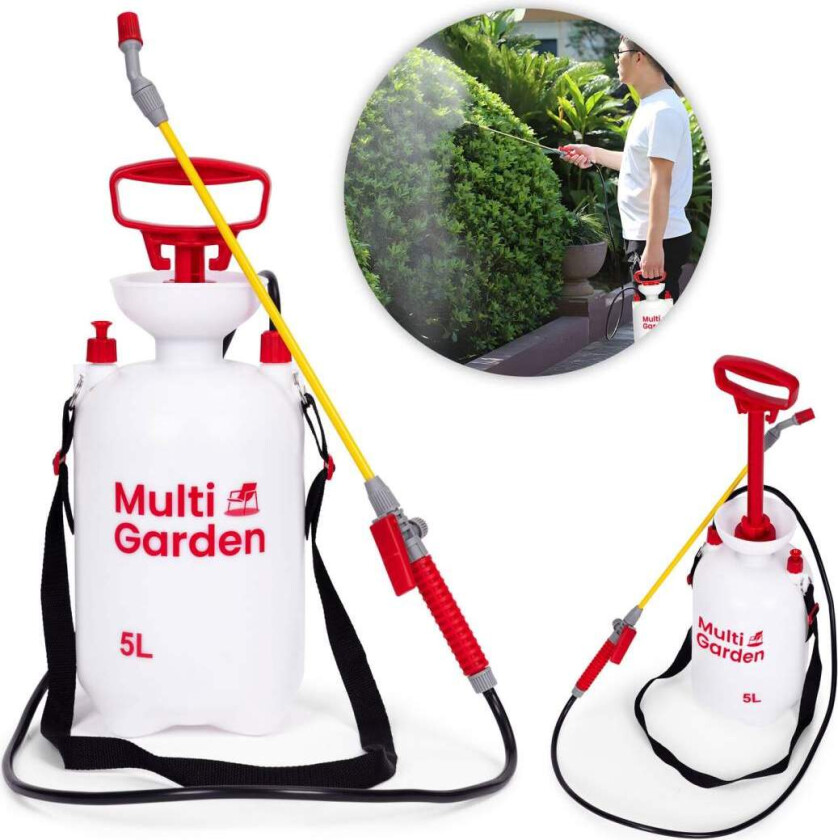 Trykksprøyte 5L, hage, håndholdt, lang lanse, MultiGarden