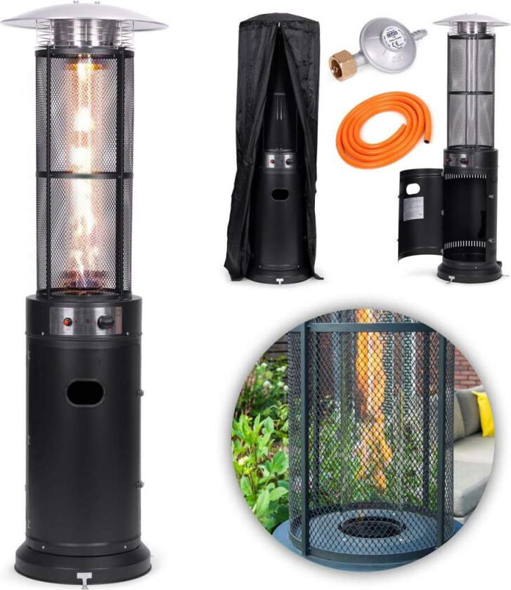 Gass terrassevarmer, 13 kW, for terrasse, hage og uteplass, regulator, slange, deksel, MultiGarden