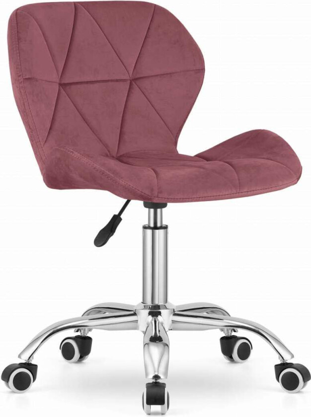 Svingbar kontorstol med bredt ryggstøtte Velvet Dark Pink
