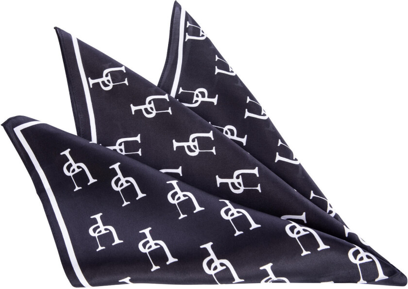Kristiansand Scarf Black One Size Printed silk scarf