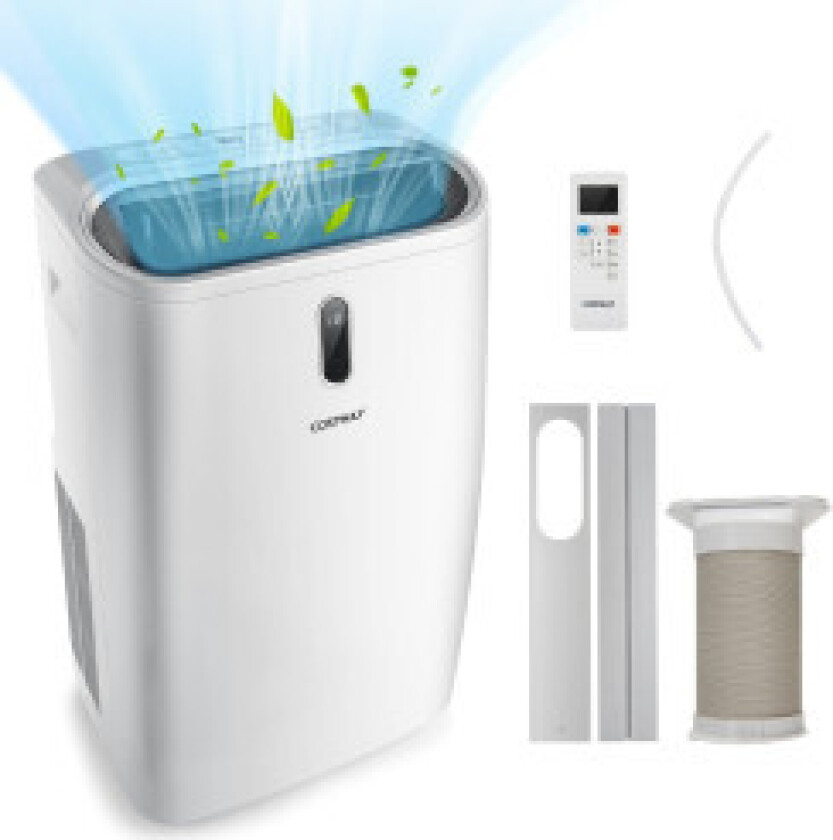5 i 1 mobilt klimaanlegg 16000 BTU Kjøling & Vifte & Avfukting & Varme Avfukter 16℃-32℃ 44,5 x 39 x 77 cm Hvit