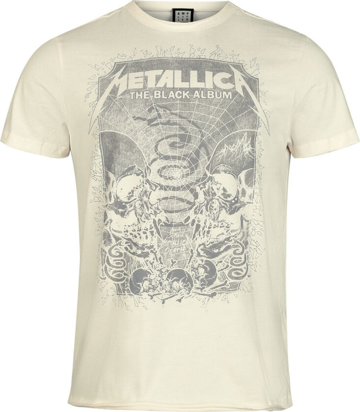 Metallica T-skjorte - Amplified Collection - Inverted Black Album - S til 3XL - Herrer - antikk hvit