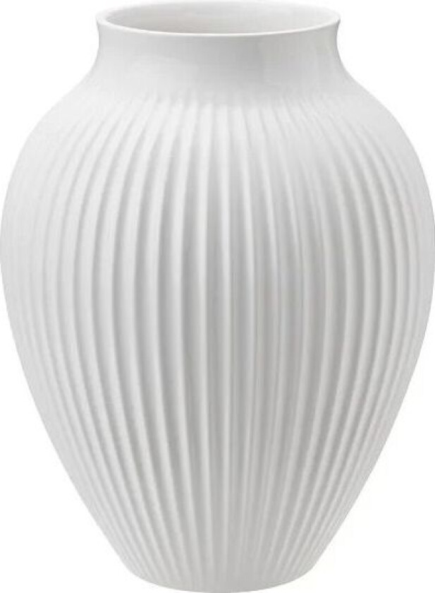 Knabstrup vase riller 20 cm Hvit