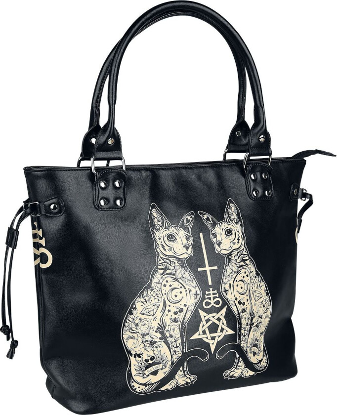 Goth Håndveske - Esoteric Cat Bag - Damer - svart-hvit