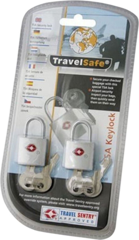 Travellock TSA med nøkkel, 2 stk.
