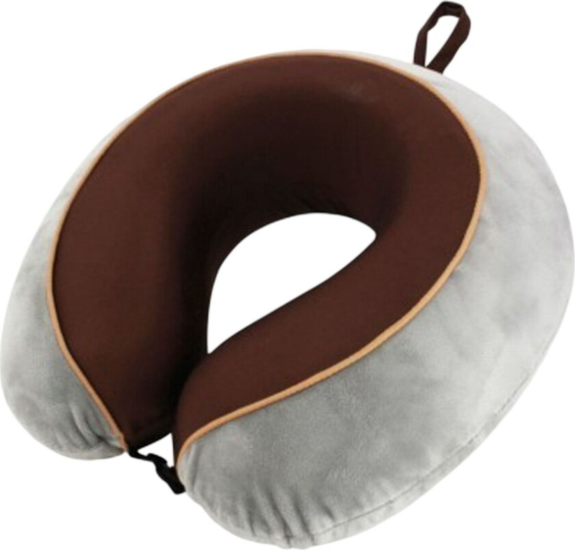 reisepute med memory foam, grå/brun