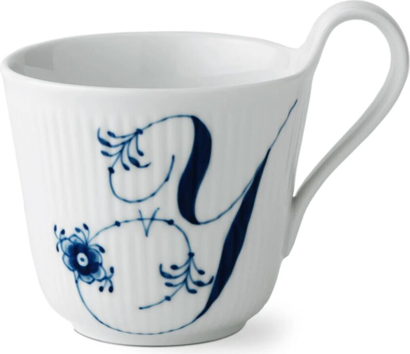 Blue Fluted Plain Alphabet kopp 33 cl Y