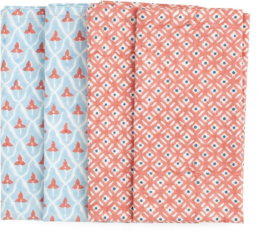 Servietter Tulip & Dot 4 stk - Blå