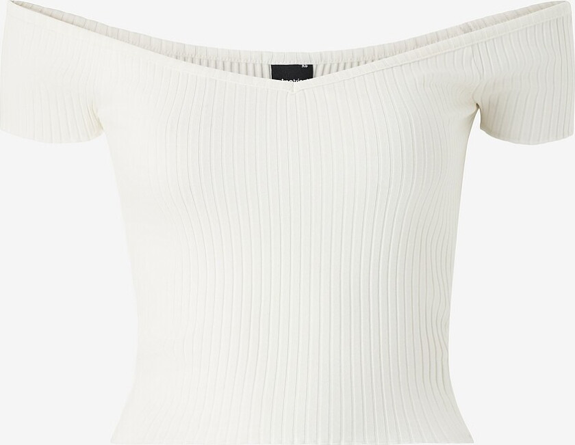 Topp Heart Shape Rib Top - Hvit