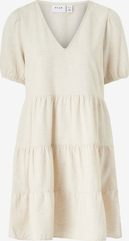 Kjole viPrisilla New S/S Short Dress - Brun