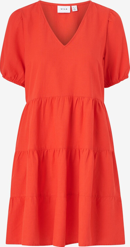 Kjole viPrisilla New S/S Short Dress - Rød