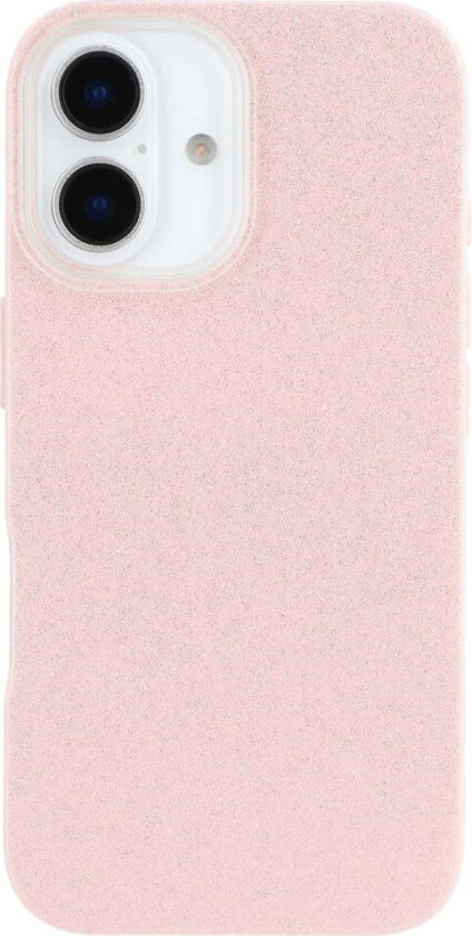 IPhone 16 Fleksibelt Plast Deksel med Glitter - Rosa