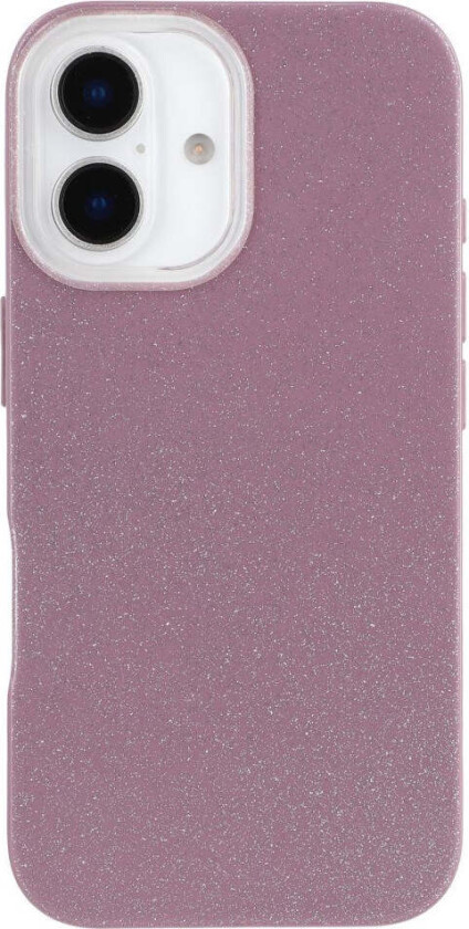 IPhone 16 Fleksibelt Plast Deksel med Glitter - Lilla