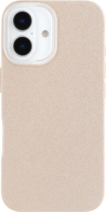 IPhone 16 Fleksibelt Plast Deksel med Glitter - Beige
