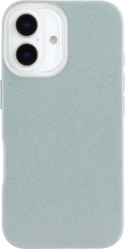 IPhone 16 Fleksibelt Plast Deksel med Glitter - Lysegrønn