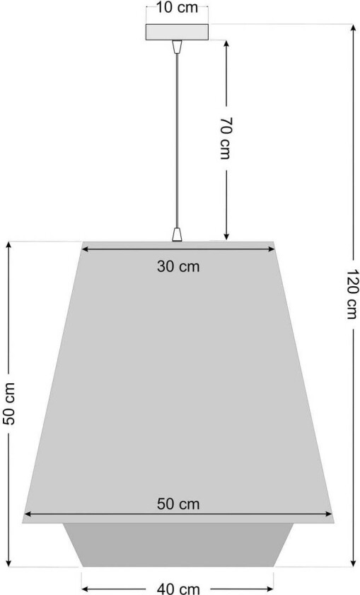 Sensei doblo hengelampe, krem/grønn, Ø 50 cm, tekstil