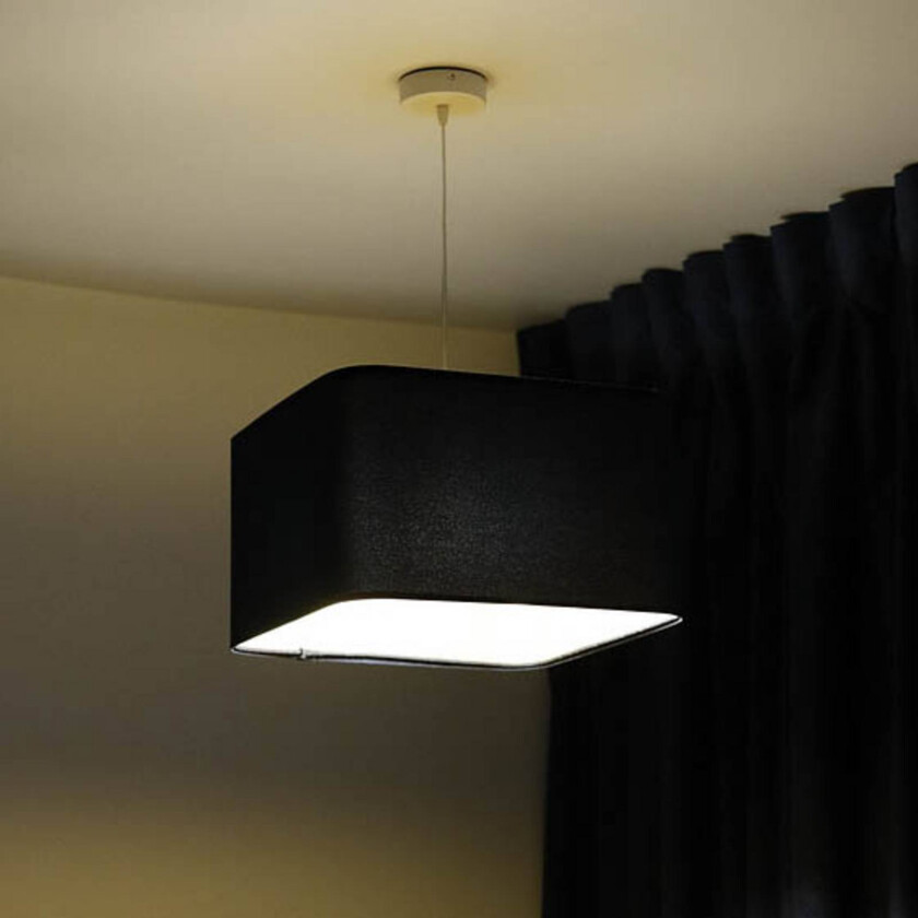 Kwadro hengelampe, mørkeblå, 40 x 40 cm, velurstoff