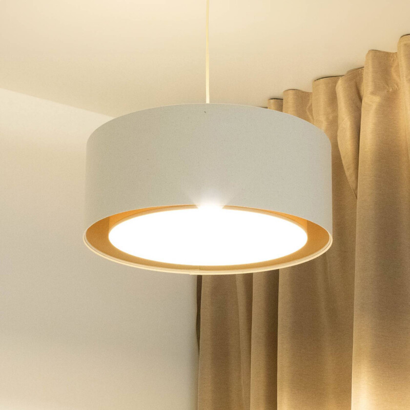 Boho hengelampe, krem/beige, Ø 50 cm, høyde 20 cm, jute