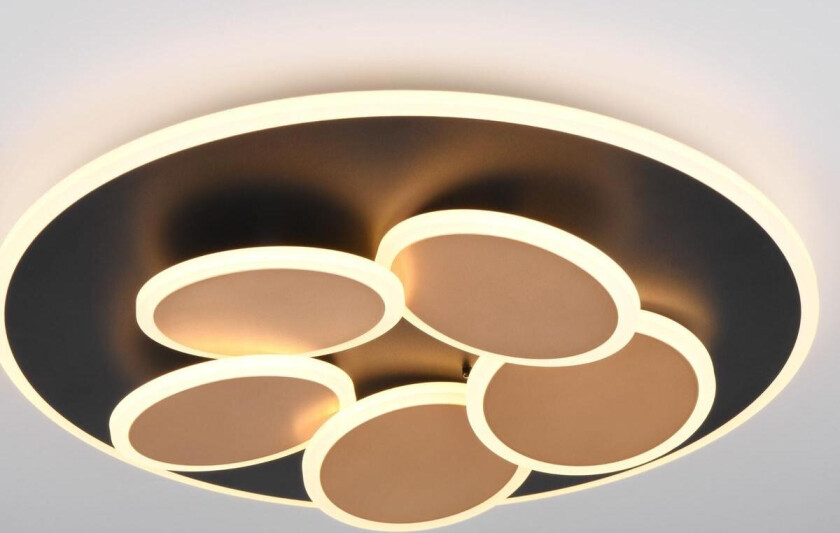 Mandala taklampe - Matt svart/Gull