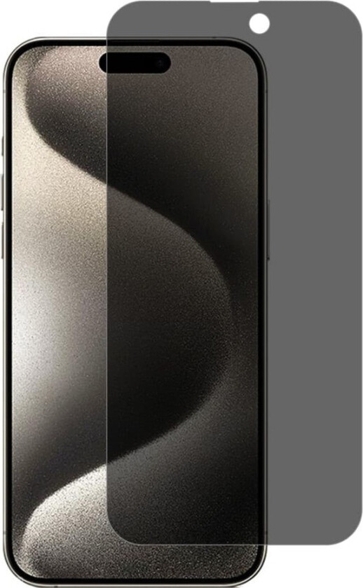 For iPhone 15 Fulldeksel Herdet Glass Anti-Spy Privacy