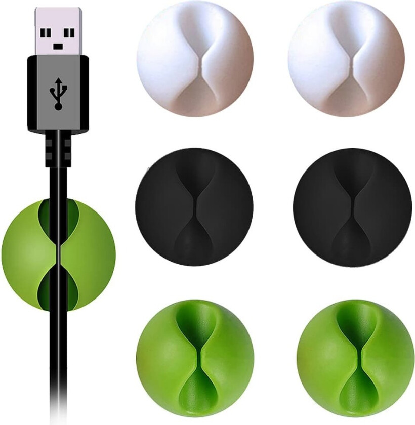 6-Pack Självhäftande Kabelhållare - Kabelclips