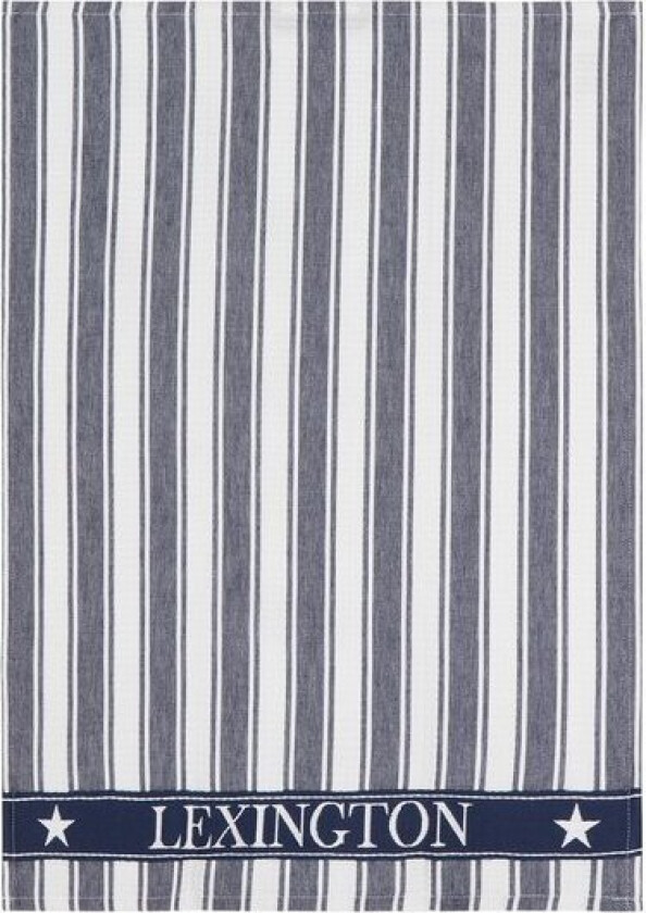 Icons kjøkkenhåndkle stripet vaffelstruktur 70x50 cm dress blå/hvit