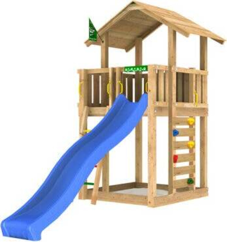 Chalet Leketårn med Blå Sklie - Lekestativ - Tre,Plast