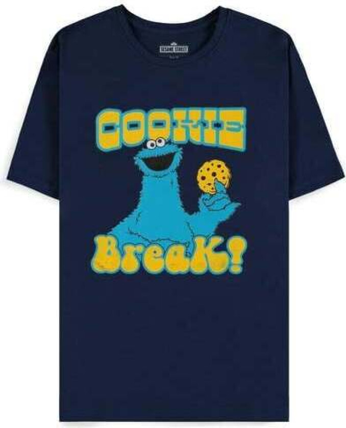 T-skjorte - Cookie Monster - S til XXL - Herrer - marineblå