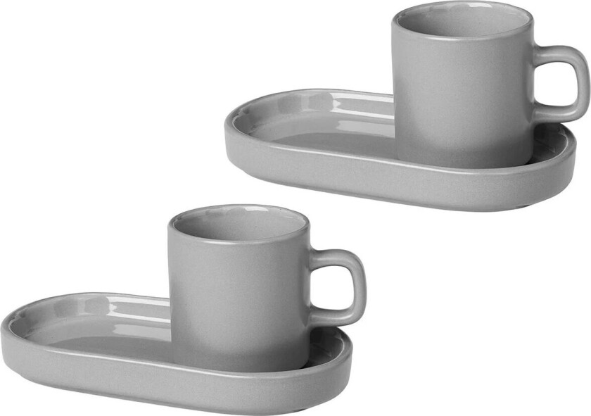 Pilar espressokopp med fat 2-stk. Mirage grey